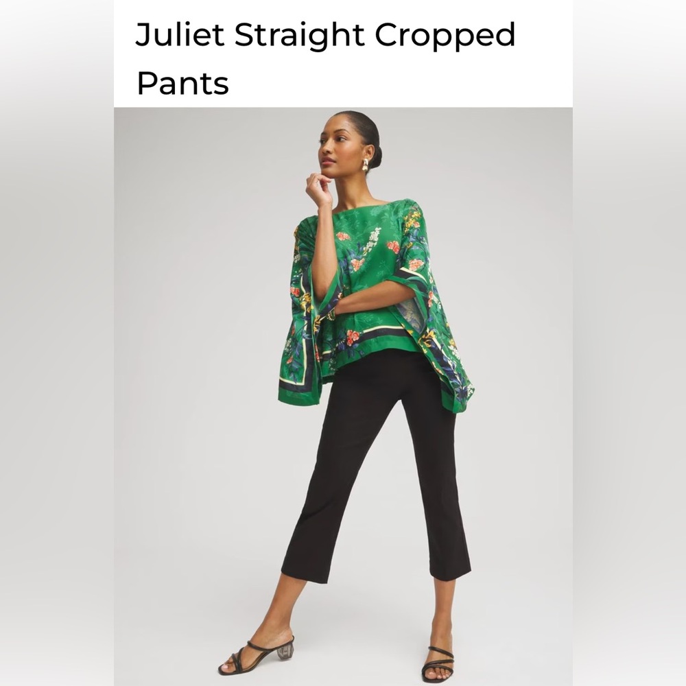 NWT Chico's Juliet straight crop Black Pants